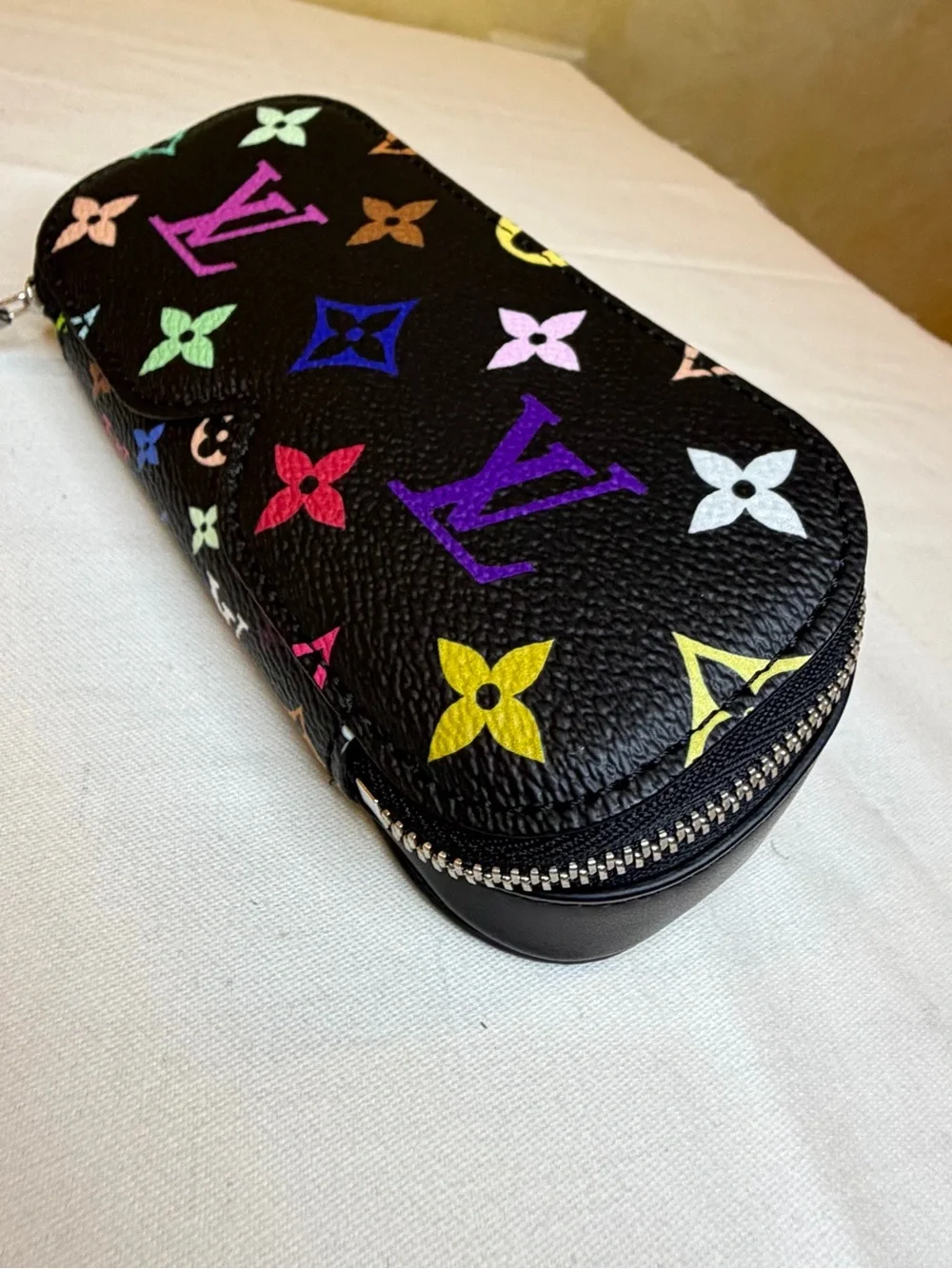 Louis Vuitton x Takashi Murakami Multicolor Monogram Sunglasses Pouch Black